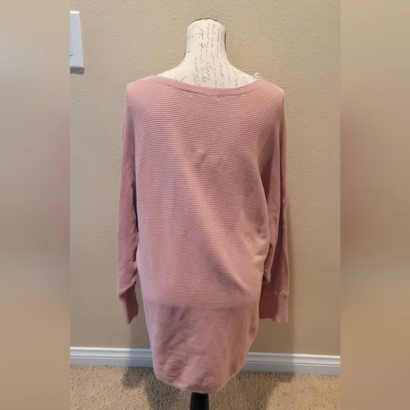 Pink  Long Sleeve Sweater Dress - Picture 4 of 4